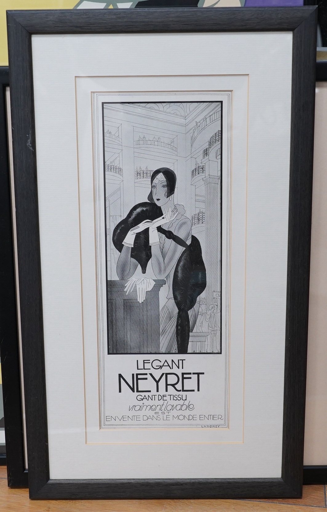 Three French Art Deco posters and prints including ‘Pas De Deux’ published by Graphic de France, Le Gant Neyret, largest 89 x 44cm. Condition - good